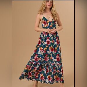Altar'd State Henleigh Floral Maxi Dress Size N Boho Cottagecore Vacation Summer